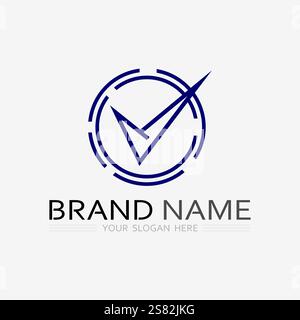 check mark and checklist design icon symbol and logo Stock Vector