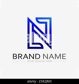 N Letter Logo Template vector icon illustration design Stock Vector