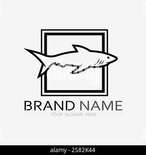 Fish abstract icon design logo template,Creative vector symbol of fishing club or online shop. Stock Vector