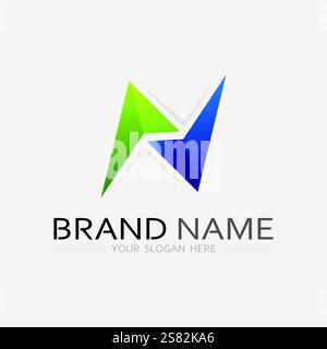 N Letter Logo Template vector icon illustration design Stock Vector