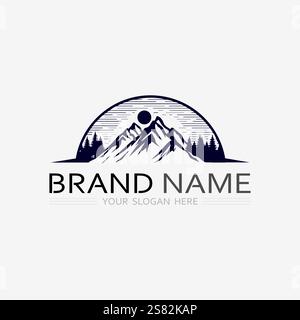 Mountain icon Logo Template Vector illustration design Stock Vector