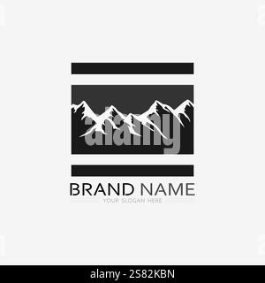 Mountain icon Logo Template Vector illustration design Stock Vector