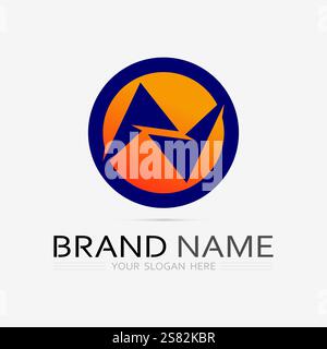N Letter Logo Template vector icon illustration design Stock Vector