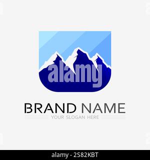 Mountain icon Logo Template Vector illustration design Stock Vector