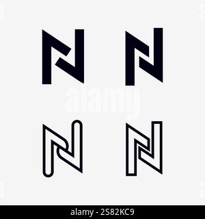 N Letter Logo Template vector icon illustration design Stock Vector