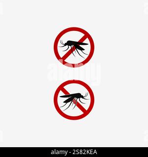 Mosquito icon and insect logo animal illustration design graphic Stock Vector