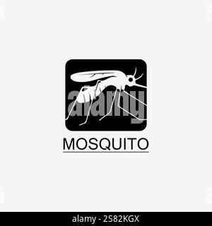 Mosquito icon and insect logo animal illustration design graphic Stock Vector