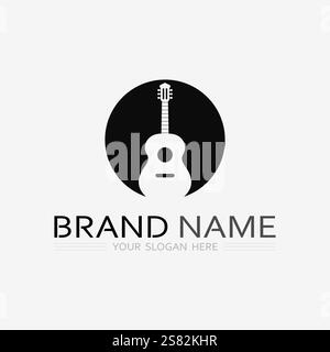 music logo icon vector design illustration template Stock Vector