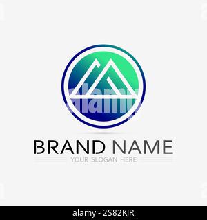 Mountain icon Logo Template Vector illustration design Stock Vector