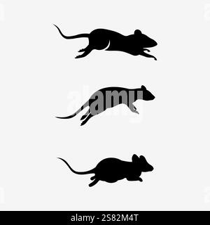 Mouse logo and animal vector design illustration Stock Vector