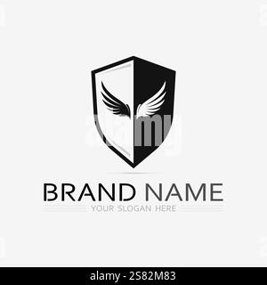 shield logo design vector,shield emblem logo template,logosymbol icon-vector Stock Vector
