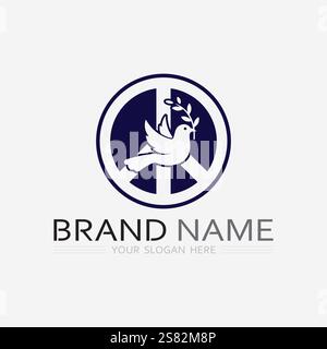 peace logo and design vector illustration concept design Stock Vector