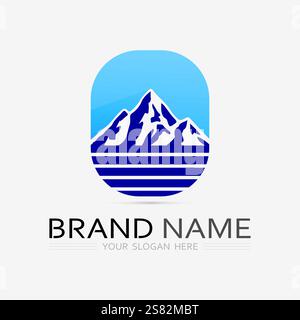 Mountain icon Logo Template Vector illustration design Stock Vector