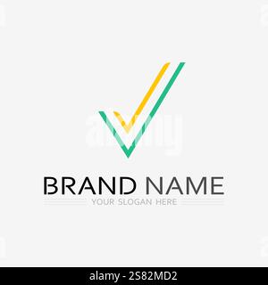check mark and checklist design icon symbol and logo Stock Vector