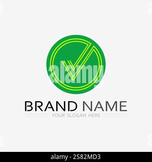 check mark and checklist design icon symbol and logo Stock Vector