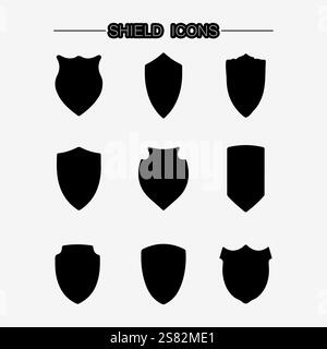 shield logo design vector,shield emblem logo template,logosymbol icon-vector Stock Vector