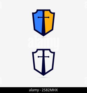 shield logo design vector,shield emblem logo template,logosymbol icon-vector Stock Vector