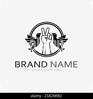 peace logo and design vector illustration concept design Stock Vector