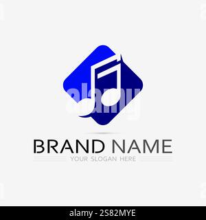 Music logo and note Icon Vector illustration design Stock Vector