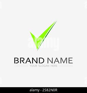 check mark logo and symbol icon design vector illustration Stock Vector