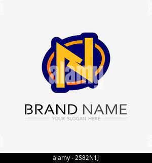 N Letter Logo Template vector icon illustration design Stock Vector