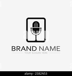 music logo icon vector design illustration template Stock Vector