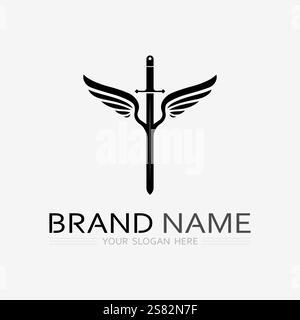 Wings logo vector icon symbol illustration design template Stock Vector