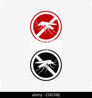 Mosquito icon and insect logo animal illustration design graphic Stock Vector