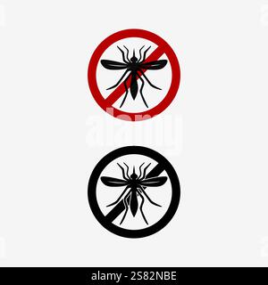 Mosquito icon and insect logo animal illustration design graphic Stock Vector