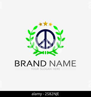 peace logo and design vector illustration concept design Stock Vector