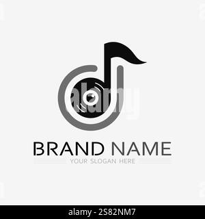 Music logo and note Icon Vector illustration design Stock Vector