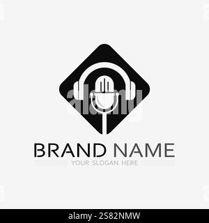 music logo icon vector design illustration template Stock Vector