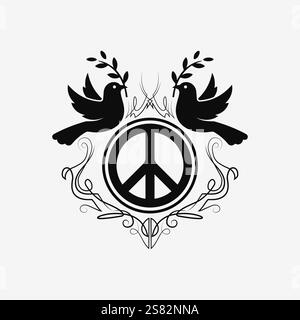 peace logo and design vector illustration concept design Stock Vector