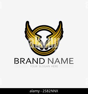 Wings logo vector icon symbol illustration design template Stock Vector