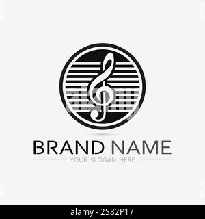 Music logo and note Icon Vector illustration design Stock Vector