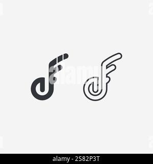 music logo icon vector design illustration template Stock Vector