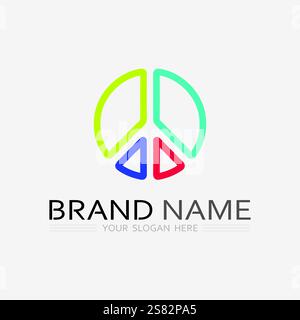 peace logo and design vector illustration concept design Stock Vector
