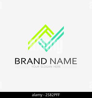 check mark logo and symbol icon design vector illustration Stock Vector