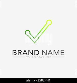 check mark logo and symbol icon design vector illustration Stock Vector