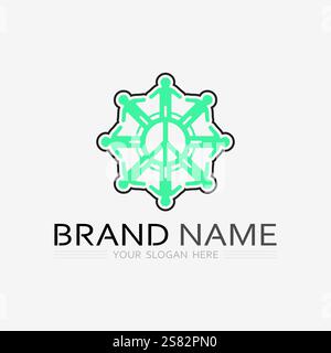 peace logo and design vector illustration concept design Stock Vector