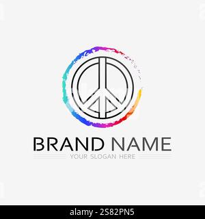 peace logo and design vector illustration concept design Stock Vector