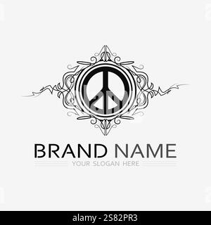 peace logo and design vector illustration concept design Stock Vector