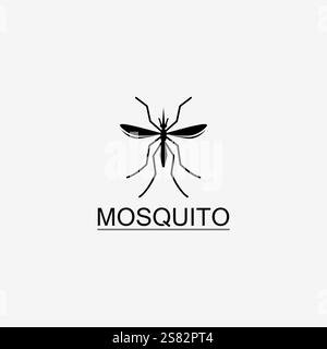 Mosquito icon and insect logo animal illustration design graphic Stock Vector