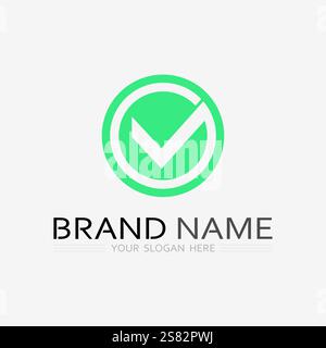 check mark logo and symbol icon design vector illustration Stock Vector