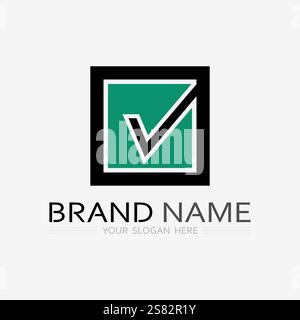 check mark and checklist design icon symbol and logo Stock Vector