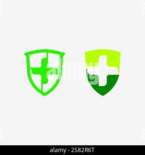 health protection with shield logo design vector template for medical or insurance company-vector Stock Vector
