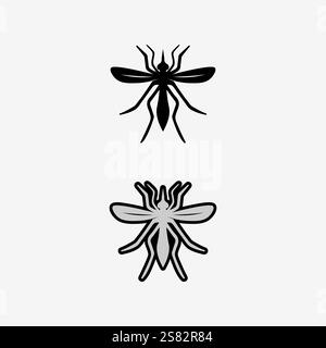 Mosquito icon and insect logo animal illustration design graphic Stock Vector