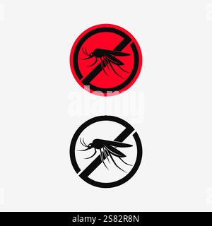 Mosquito icon and insect logo animal illustration design graphic Stock Vector