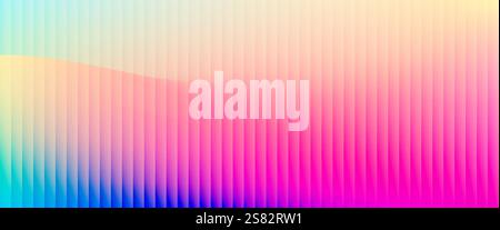 Colorful grainy gradient background with ribbed glass effect Stock Vector