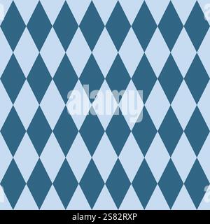 Argyle diamond seamless pattern vector illustration in blue Stock Vector